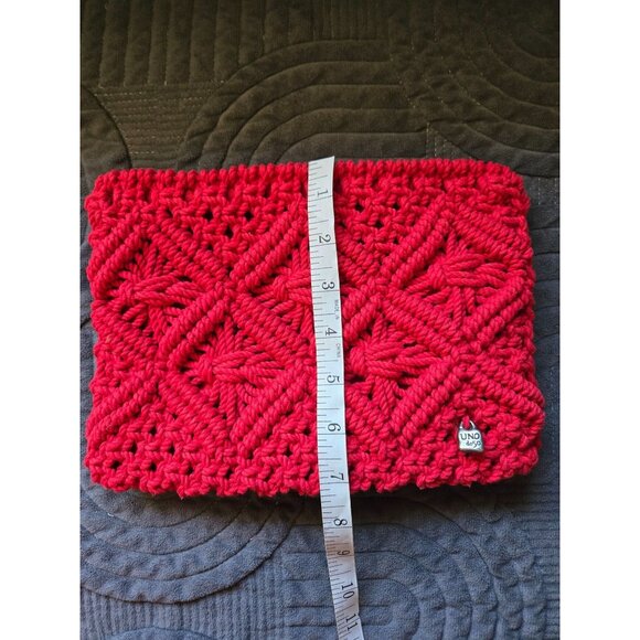 Uno de 50 Red Crochet Zipper Bag Cotton Limited Edition - Picture 5 of 5